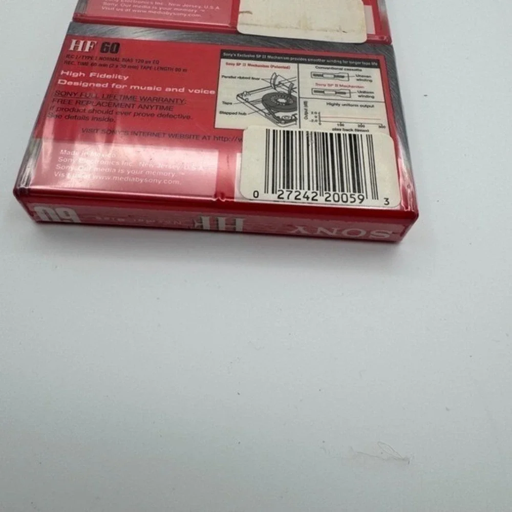 Sony HF 60 Audio Cassette Tapes 2 Pack‎ New Sealed Normal Bias High Fidelity